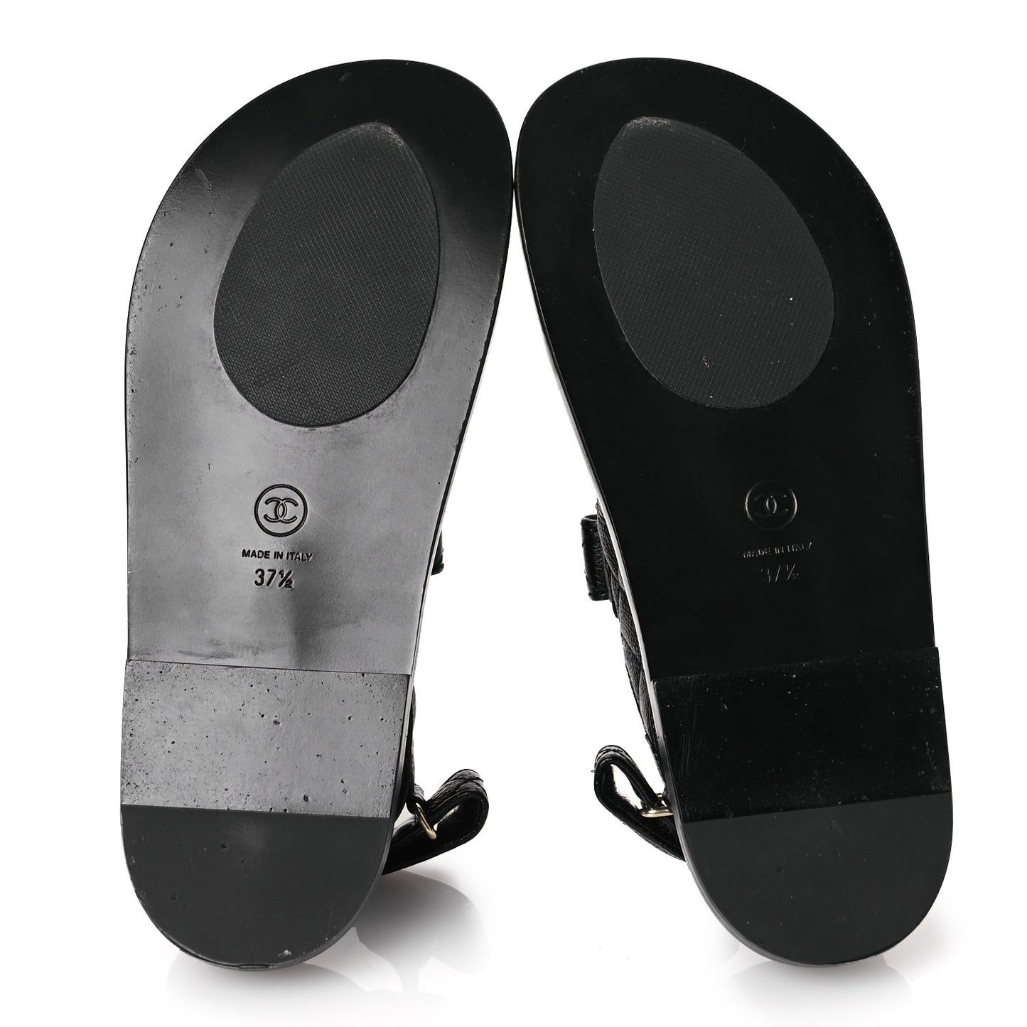 Grained Calfskin Velcro Dad Sandals 37.5 Black 37.5 Black