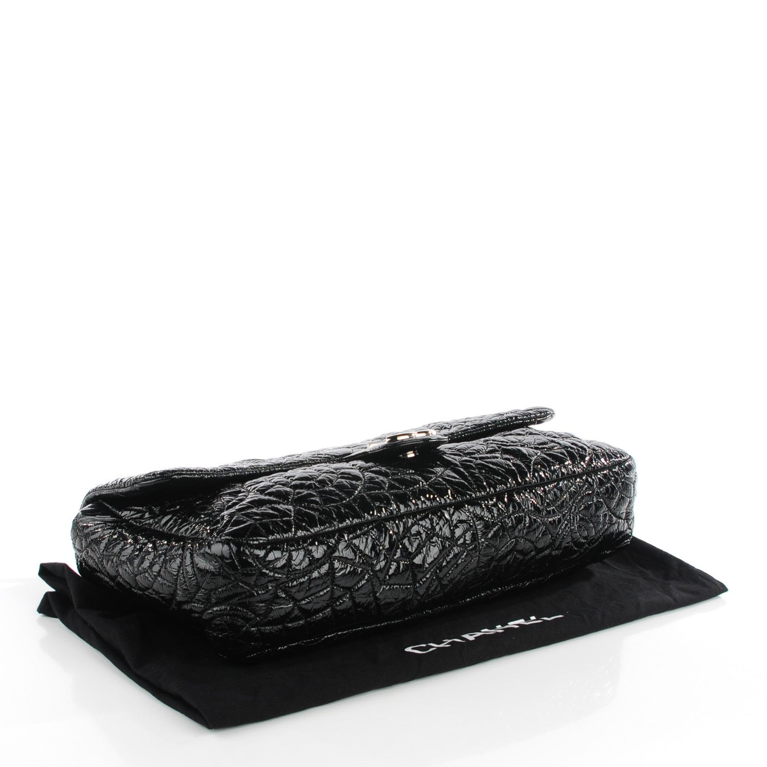 Chanel Vinyl Graphic Edge Flap Black 4 of 7