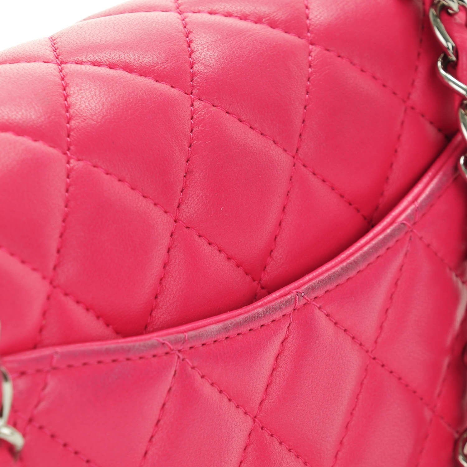 Chanel Lambskin Quilted Mini Rectangular Flap Dark Pink 10 of 10