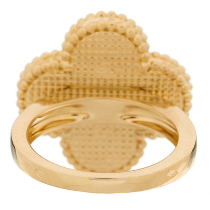 Van Cleef & Arpels 18K Yellow Gold Mother of Pearl Magic Alhambra Ring 52 6 3 of 5