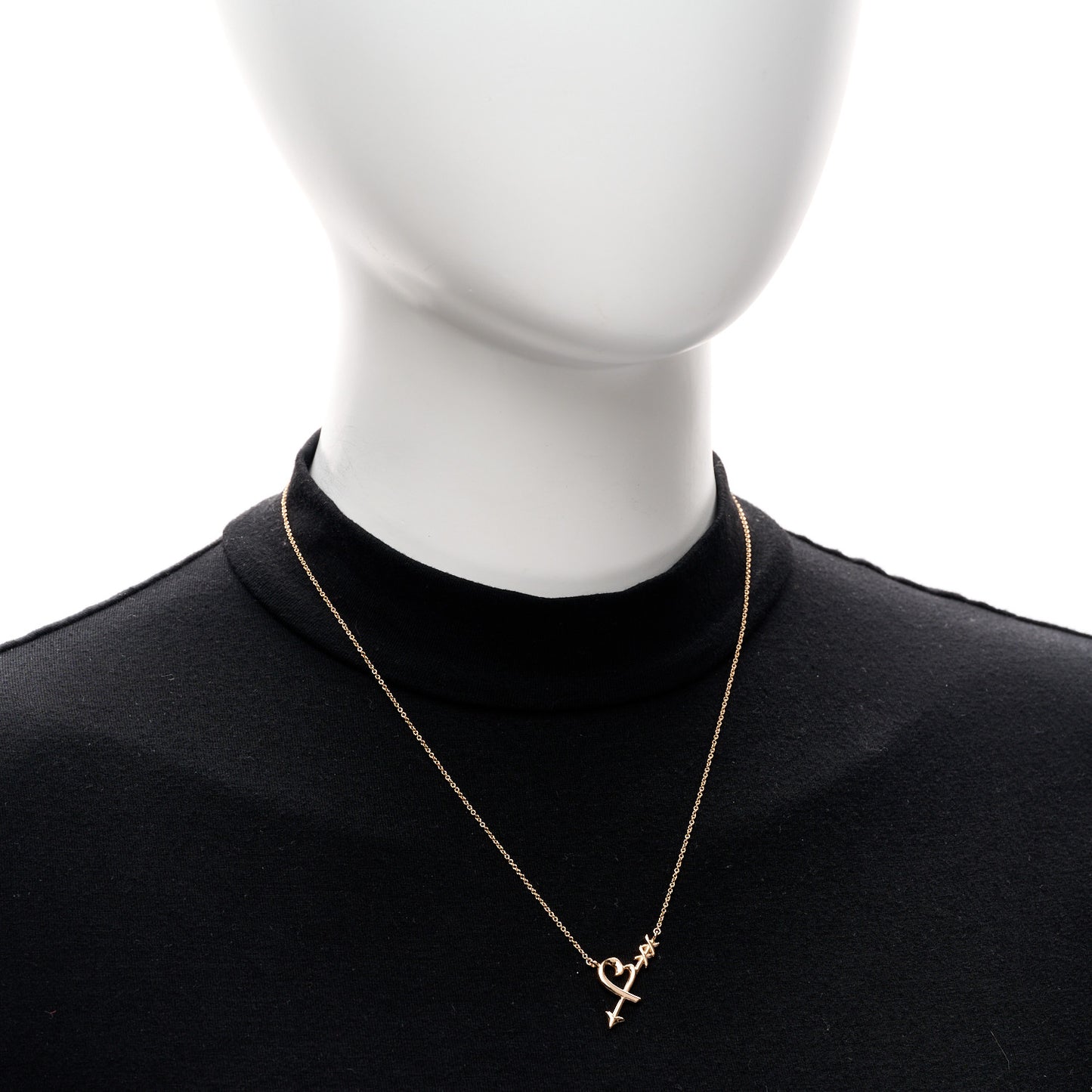 18K Rose Gold Paloma Picasso Heart and Arrow Pendant Necklace