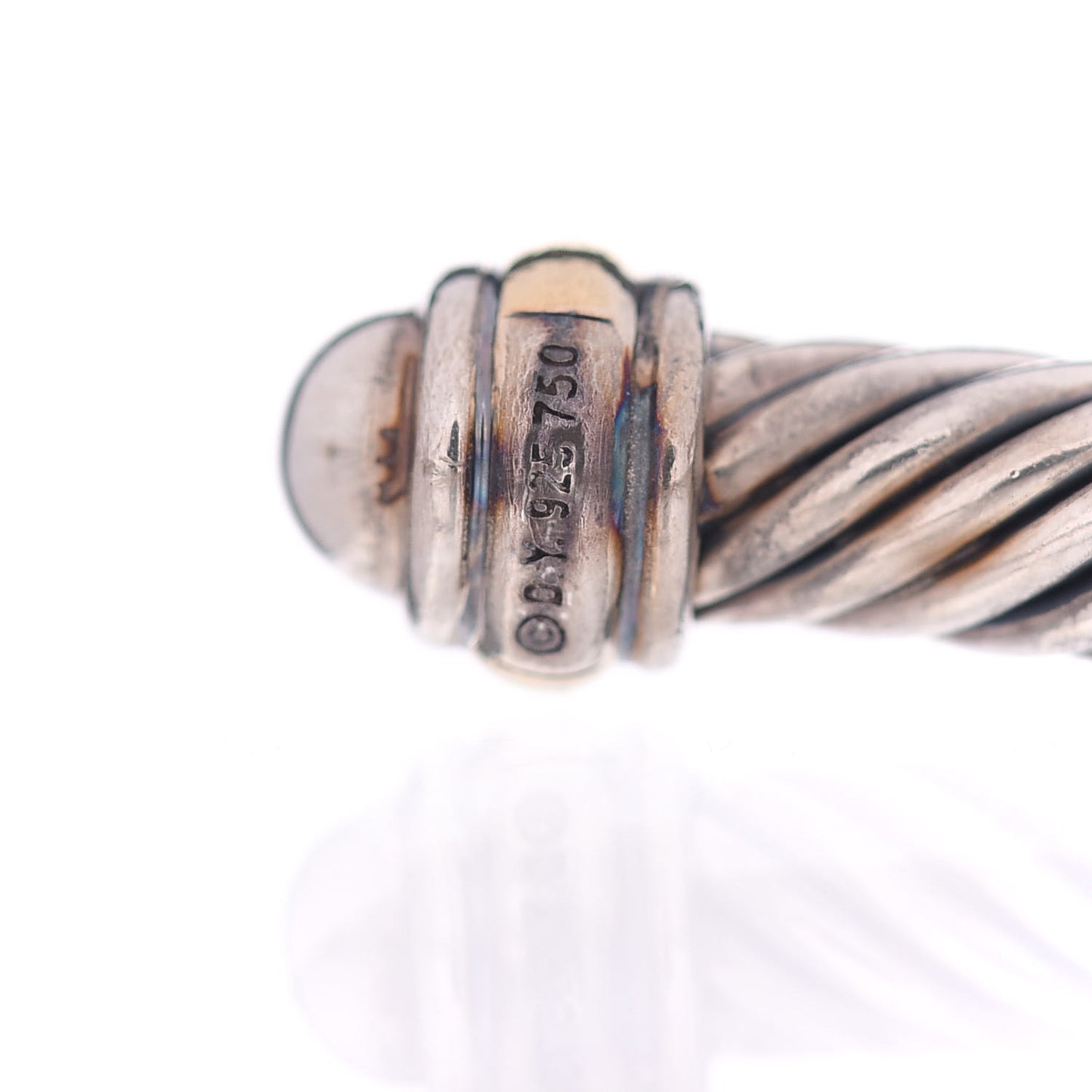 Sterling Silver 14K Yellow Gold 4mm Cable Classics Bracelet