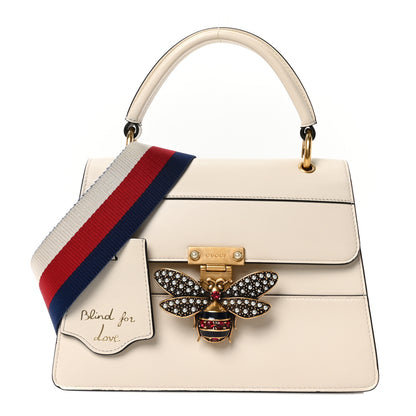 Gucci Calfskin Sylvie Web Small Queen Margaret Top Handle Bag White 1 of 10