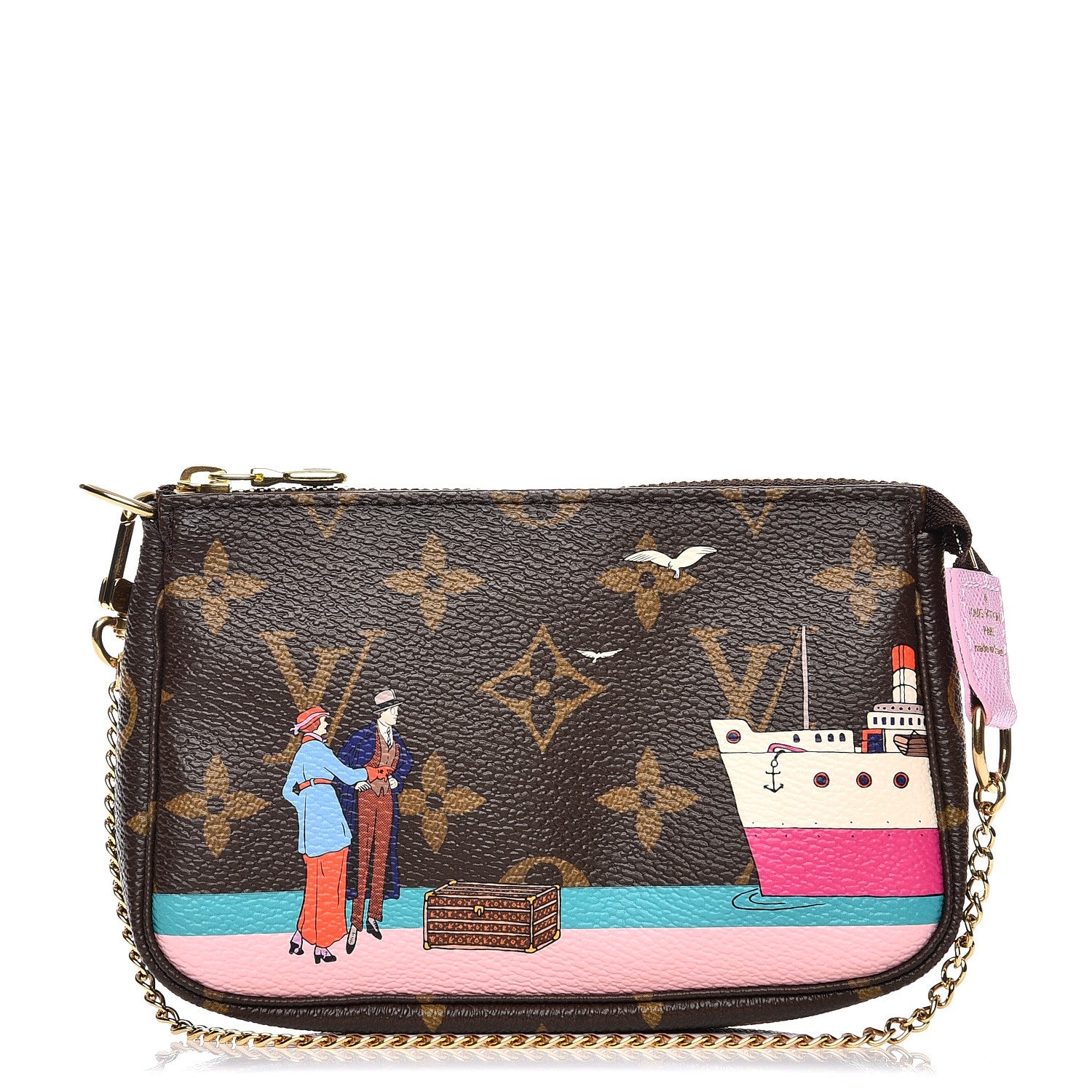 Louis Vuitton Monogram 2016 Christmas Animation Mini Pochette Accessories Rose Ballerine 1 of 7