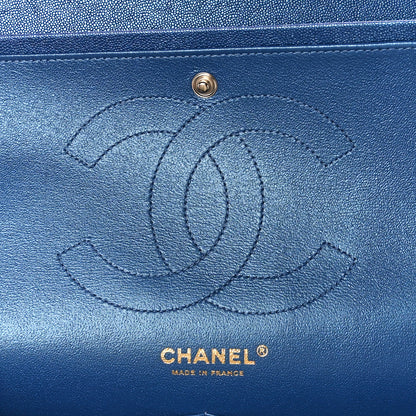Chanel Iridescent Caviar Quilted Jumbo Double Flap Dark Blue 6 of 12
