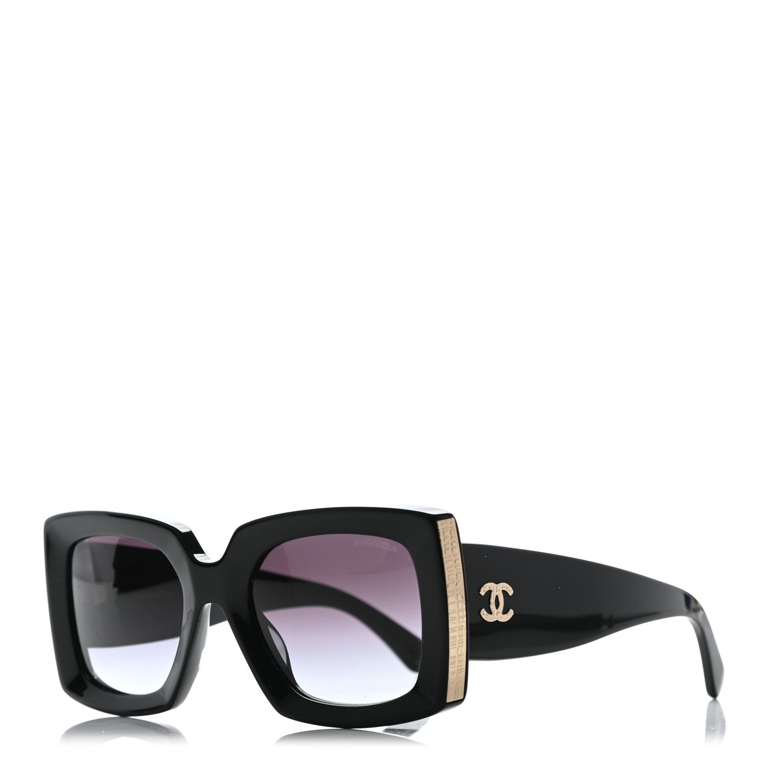 Chanel Acetate Rectangle Sunglasses 5435 Black 1 of 7