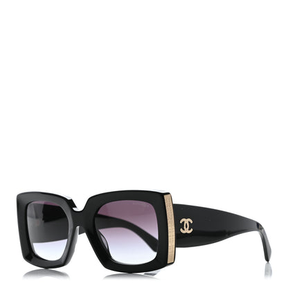 Chanel Acetate Rectangle Sunglasses 5435 Black 1 of 7