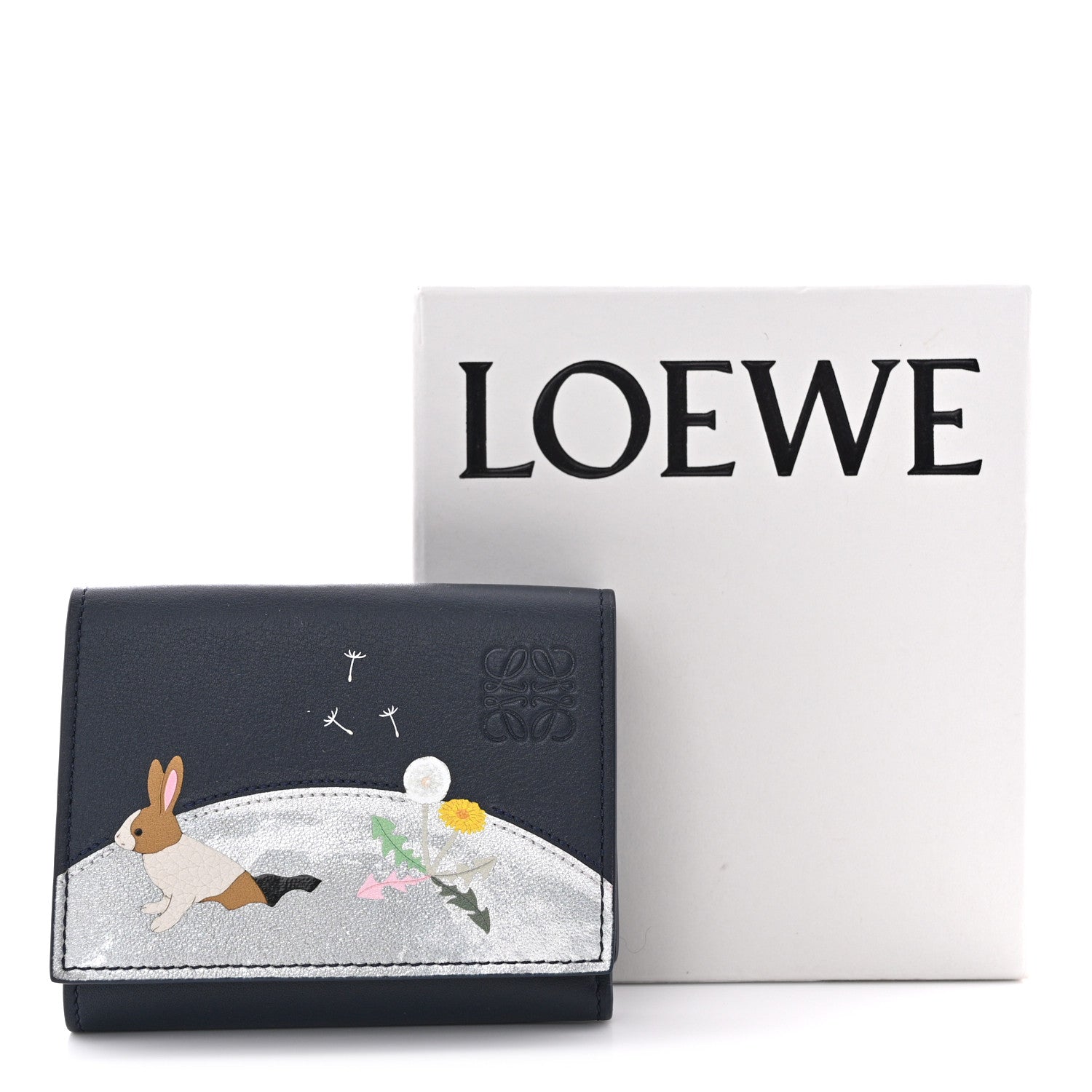 Loewe X SUNA FUJITA Nappa Bunny Trifold Wallet Deep Navy 9 of 9