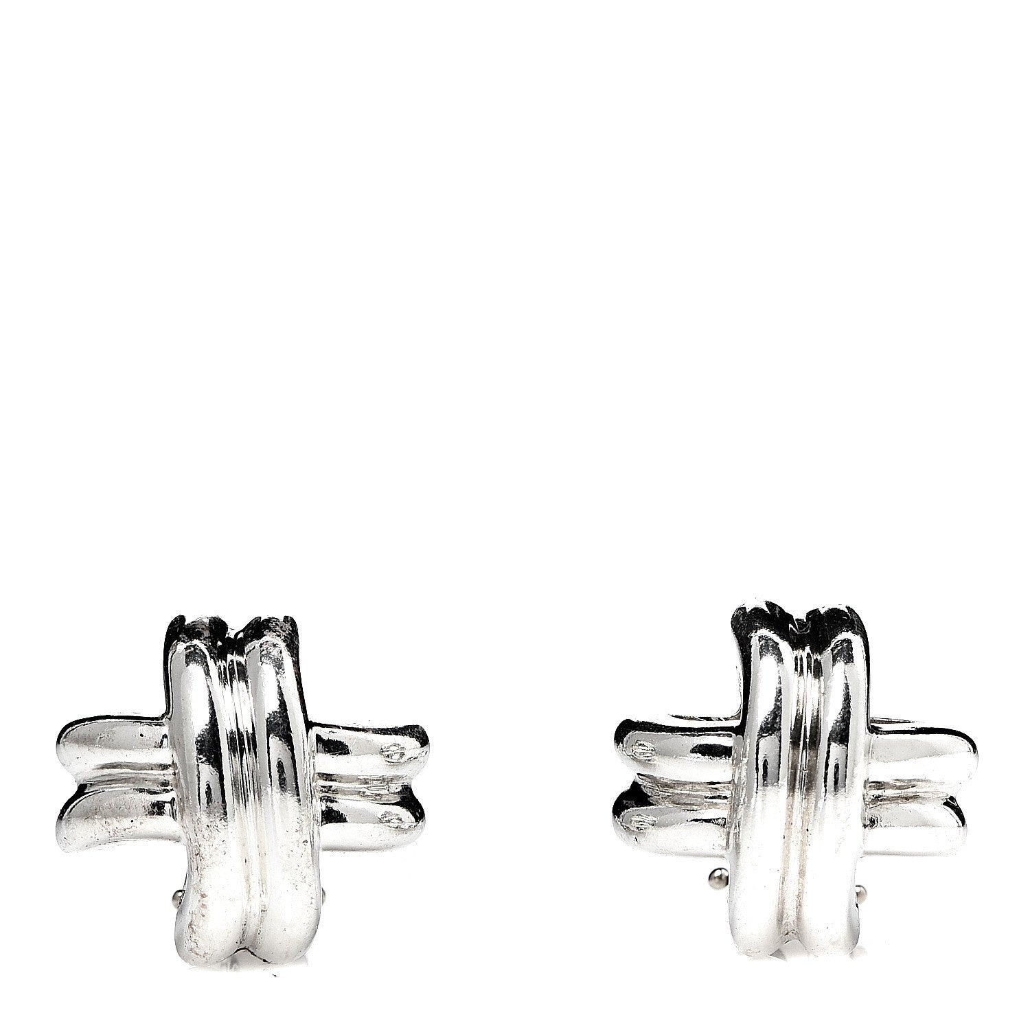 Tiffany Sterling Silver Signature X Clip-On Earrings 1 of 4