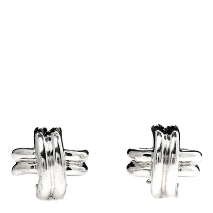 Tiffany Sterling Silver Signature X Clip-On Earrings 1 of 4