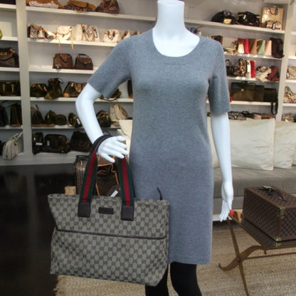 Gucci Monogram Web Large Diaper Tote Brown 2 of 11