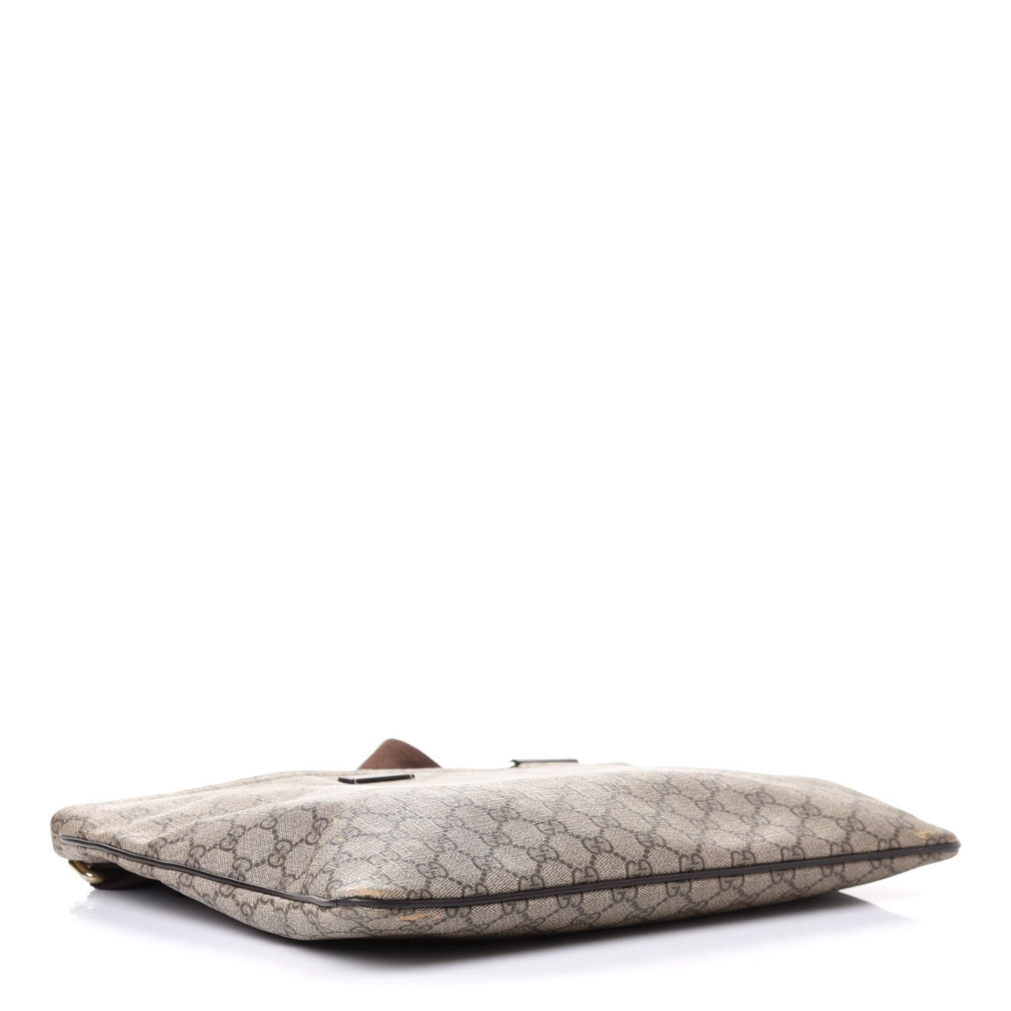 GG Supreme Monogram Medium Flat Messenger Bag Dark Brown