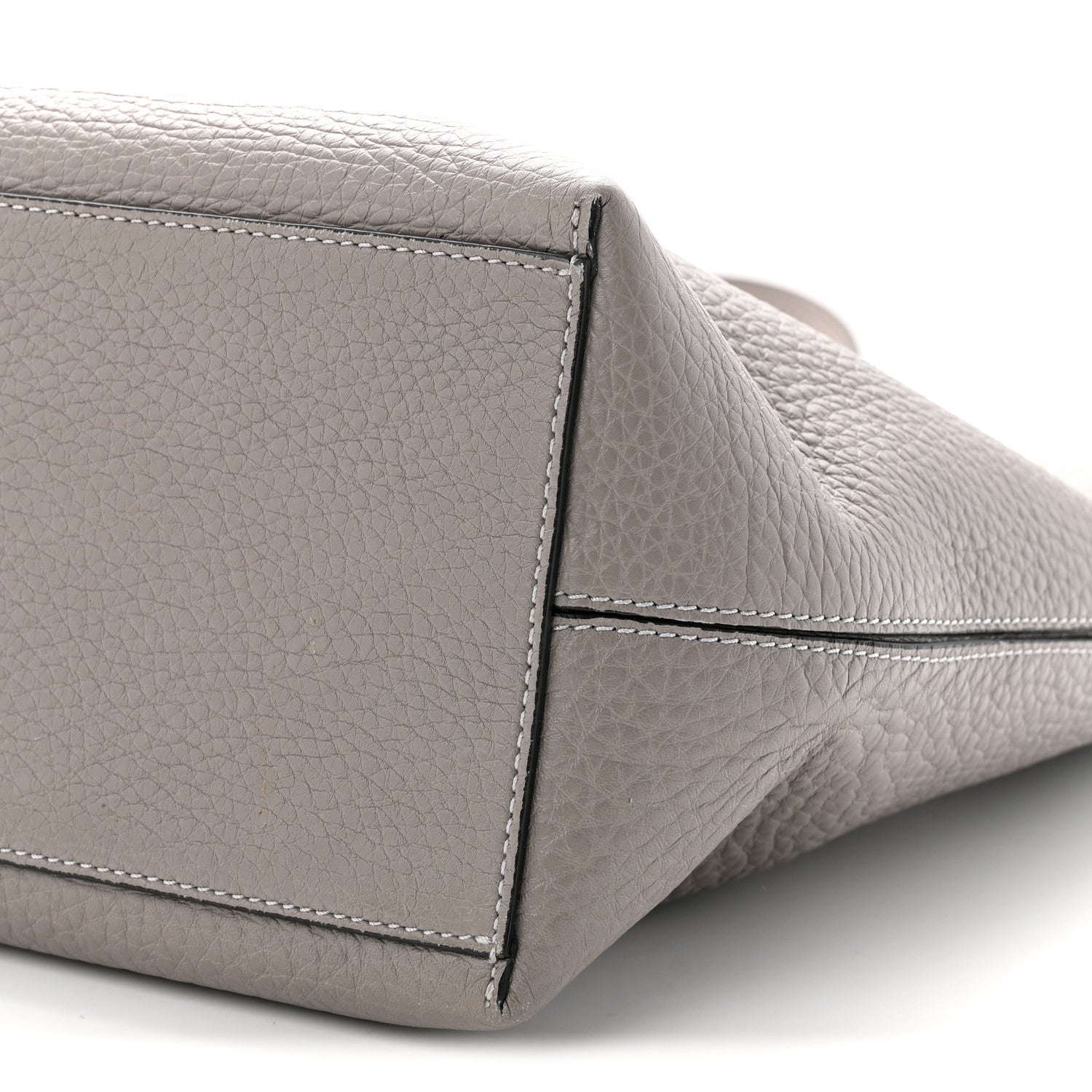 Valentino Garavani Grained Calfskin Rockstud Shoulder Tote Dove Grey 9 of 10