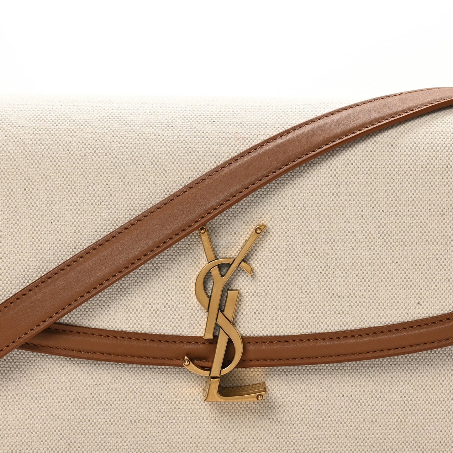 Linen Calfskin Monogram Small Solferino Satchel Greggio Brick