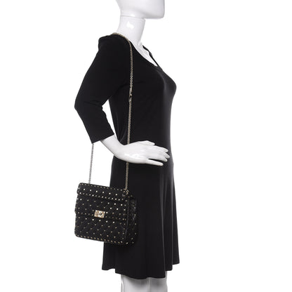 Valentino Garavani Lambskin Medium Rockstud Spike Shoulder Bag Black 2 of 9