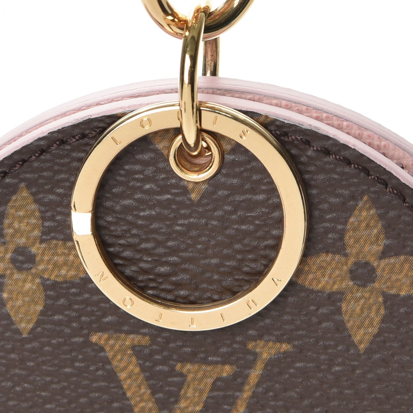 Monogram LV Mirror Bag Charm Key Holder Rose Ballerine