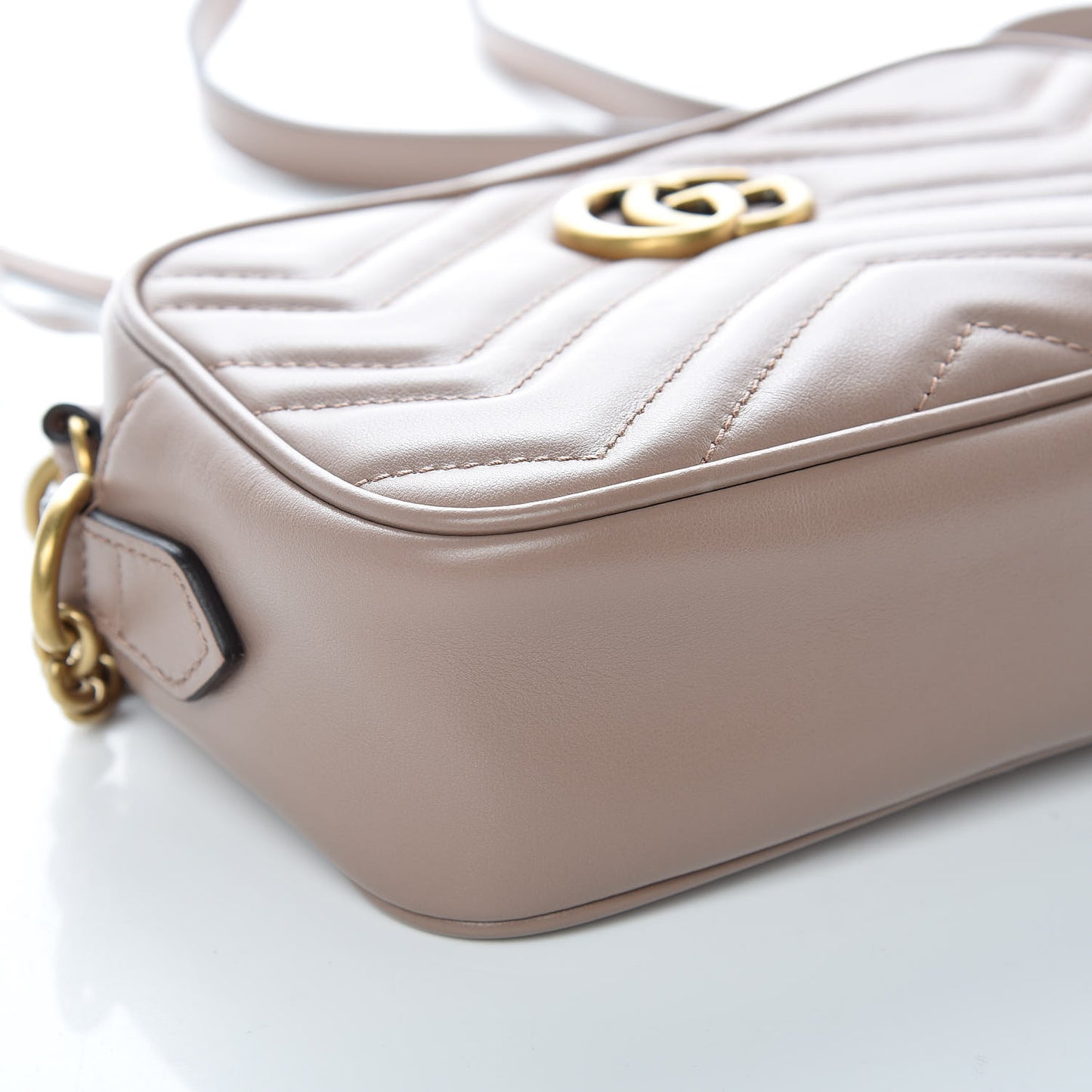 Calfskin Matelasse Mini GG Marmont Chain Shoulder Bag Porcelain Rose
