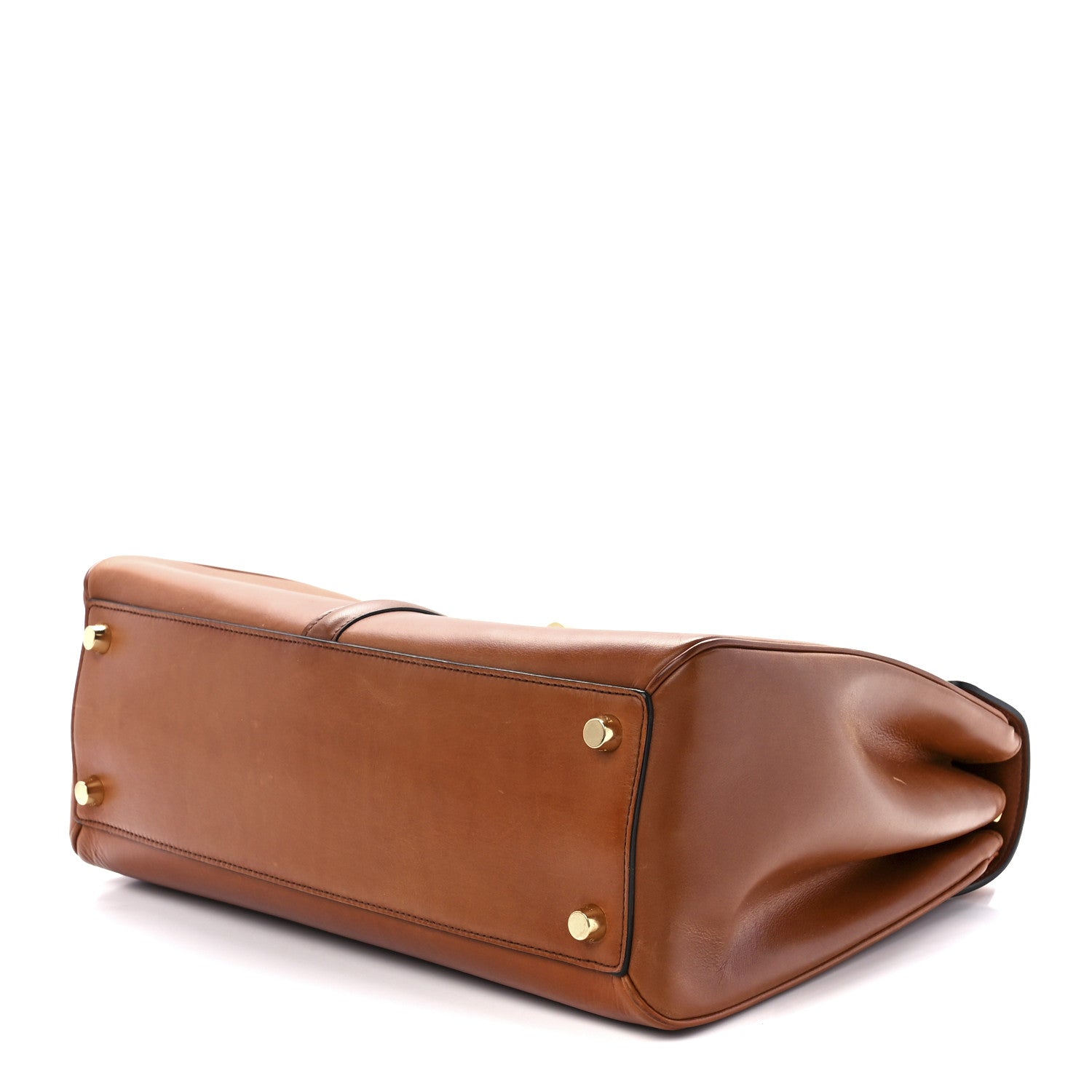 Celine Satinated Calfskin Medium 16 Top Handle Bag Tan 9 of 11