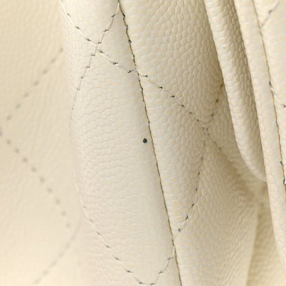 Chanel Caviar Quilted Jumbo Double Flap White 13 of 14