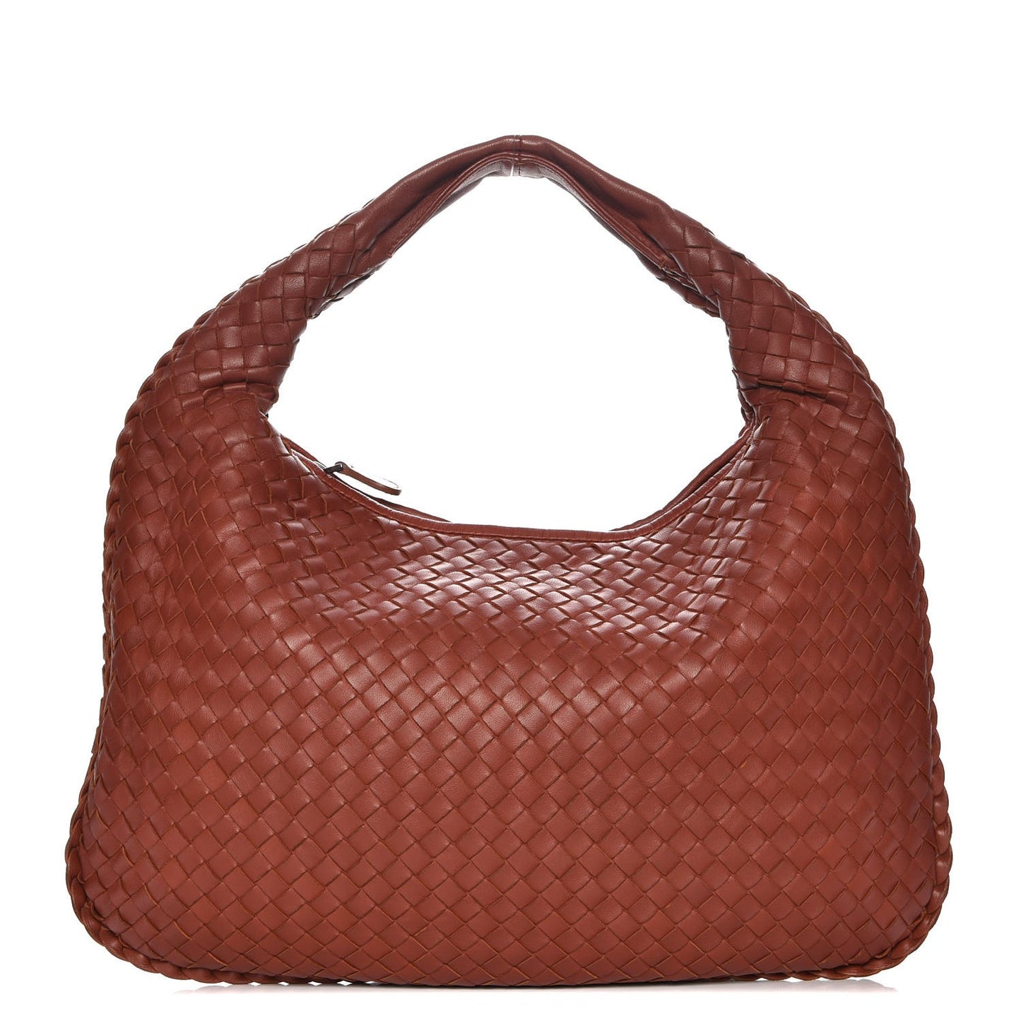 Nappa Intrecciato Medium Veneta Hobo Rust