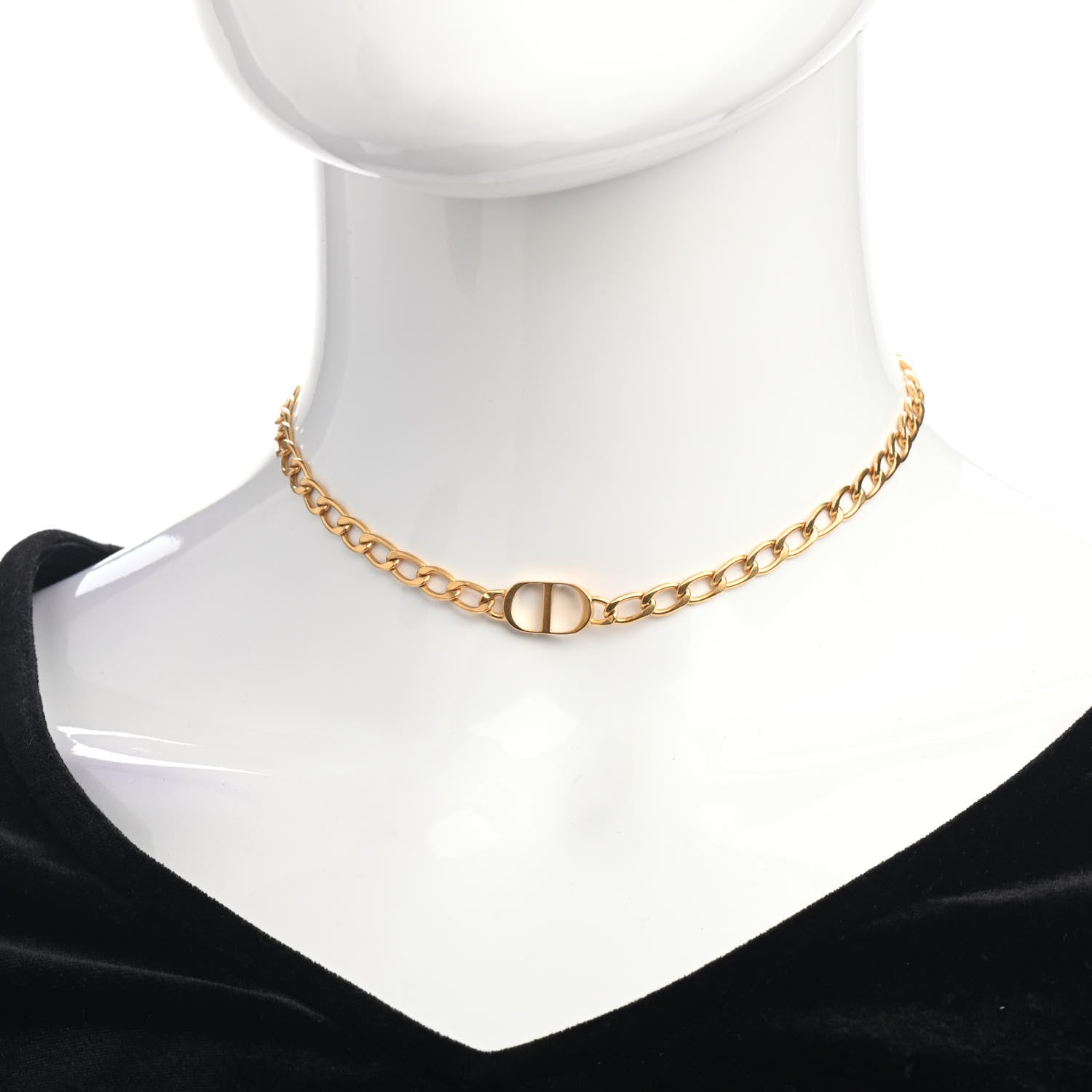 Christian Dior Metal Petit CD Choker Necklace Gold 2 of 5