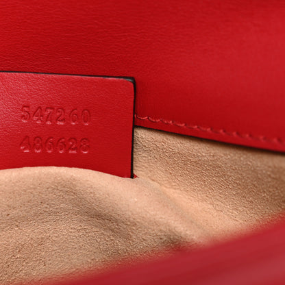 Gucci Calfskin Matelasse Mini GG Marmont Top Handle Shoulder Bag Hibiscus Red 7 of 10