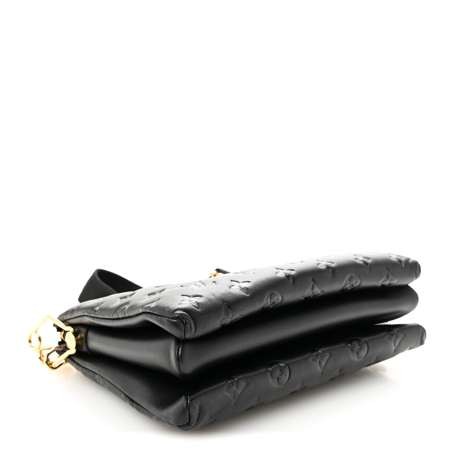 Louis Vuitton Lambskin Embossed Monogram Coussin PM Black 4 of 11