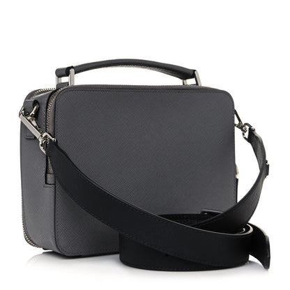 Prada Saffiano Travel Medium Brique Crossbody Bag Marmo 3 of 12