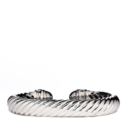 David Yurman Sterling Silver Diamond 10mm Sculpted Cable Bracelet 3 of 4