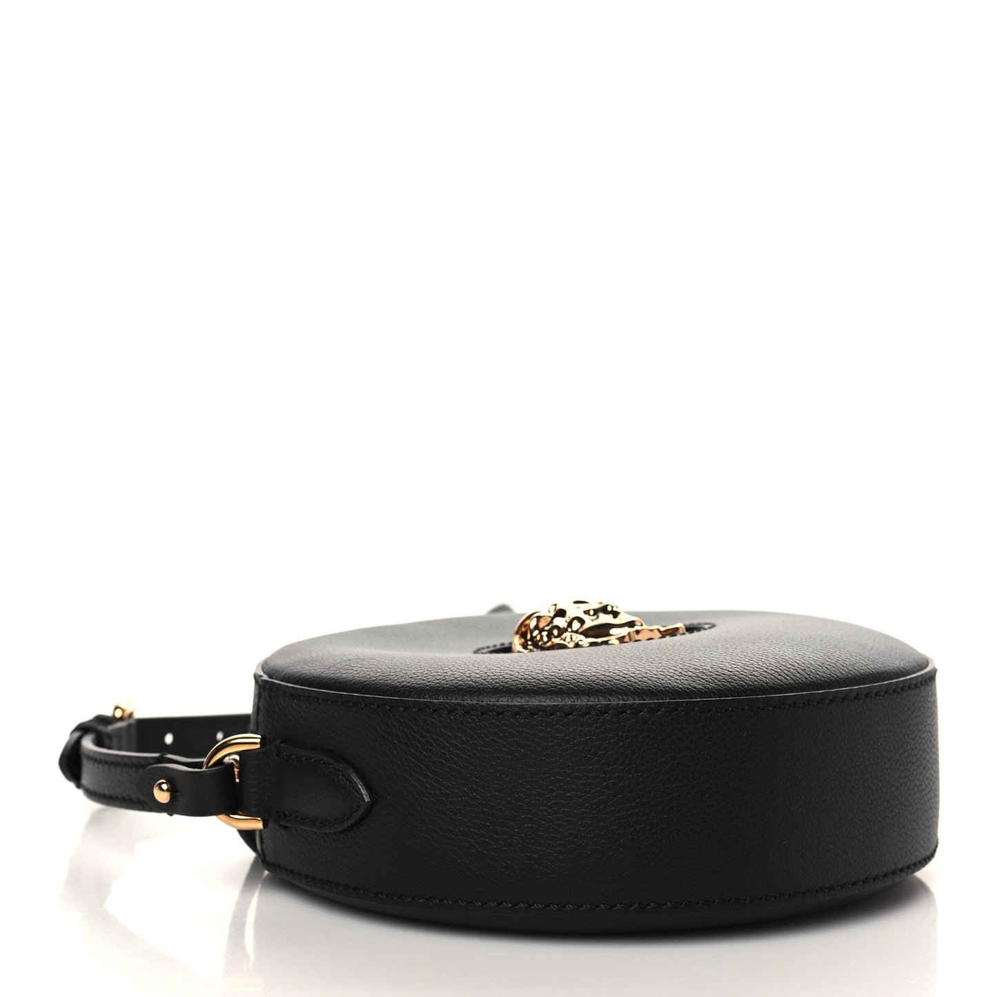 Calfskin La Medusa Round Camera Bag Black