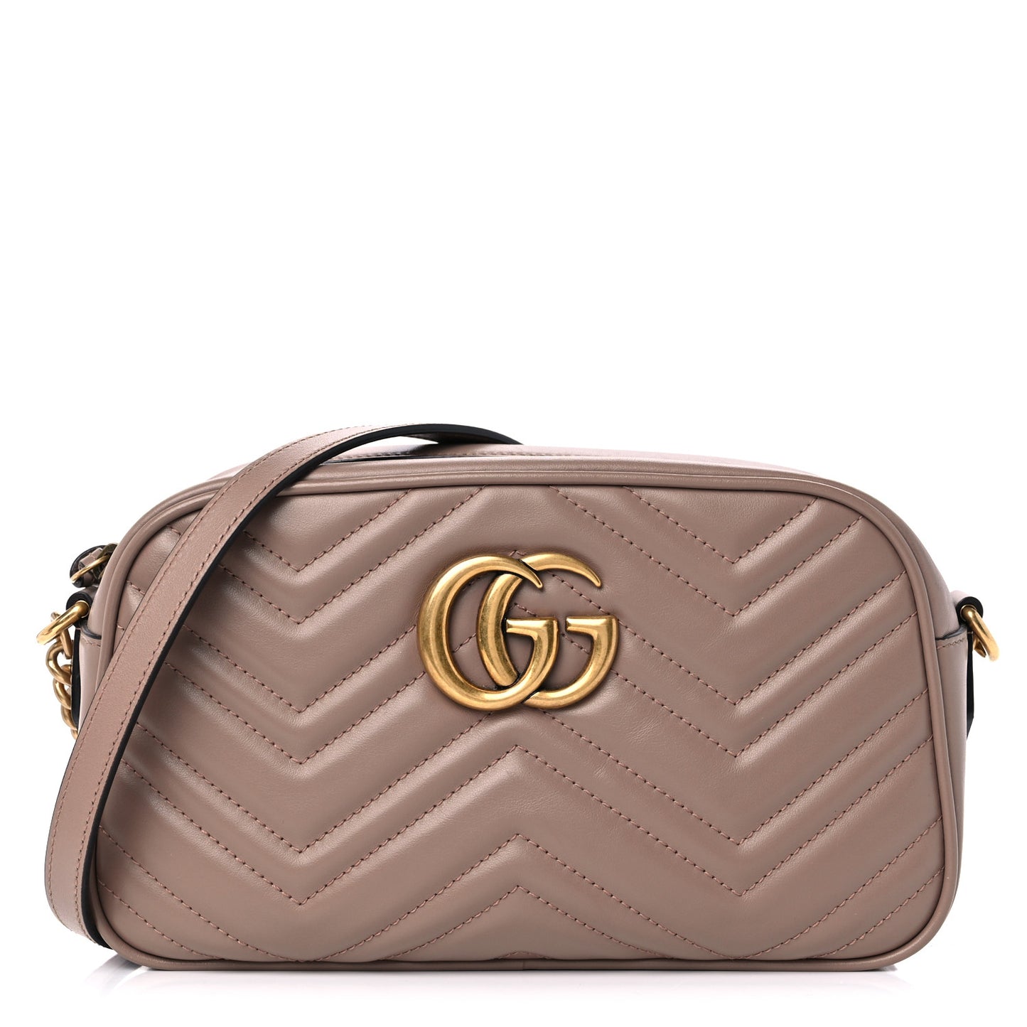 Calfskin Matelasse Small GG Marmont Chain Shoulder Bag Porcelain Rose