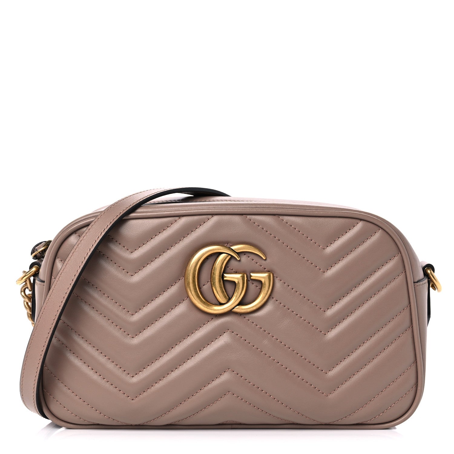 Gucci Calfskin Matelasse Small GG Marmont Chain Shoulder Bag Porcelain Rose 1 of 11