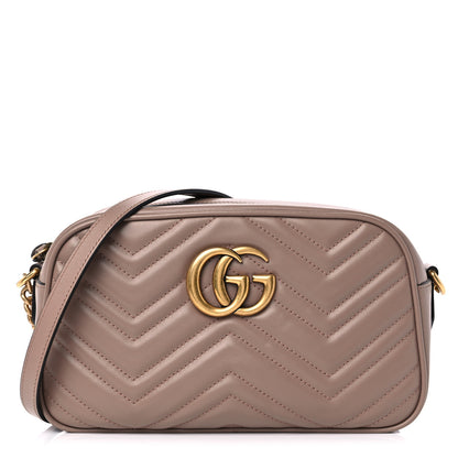 Gucci Calfskin Matelasse Small GG Marmont Chain Shoulder Bag Porcelain Rose 1 of 11