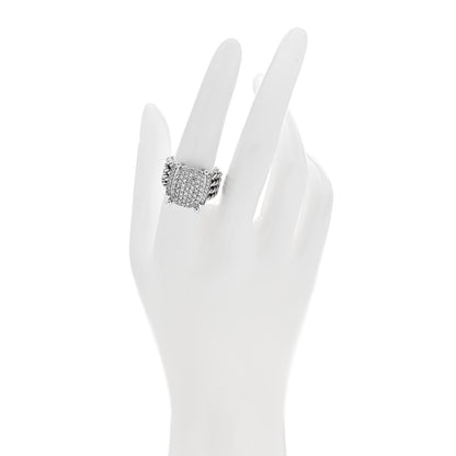 David Yurman Sterling Silver Diamond 16mm Wheaton Ring 57 8 2 of 6