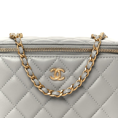 Chanel Lambskin Quilted Small Pearl Crush Vanity Case With Chain Grey 8 of 10