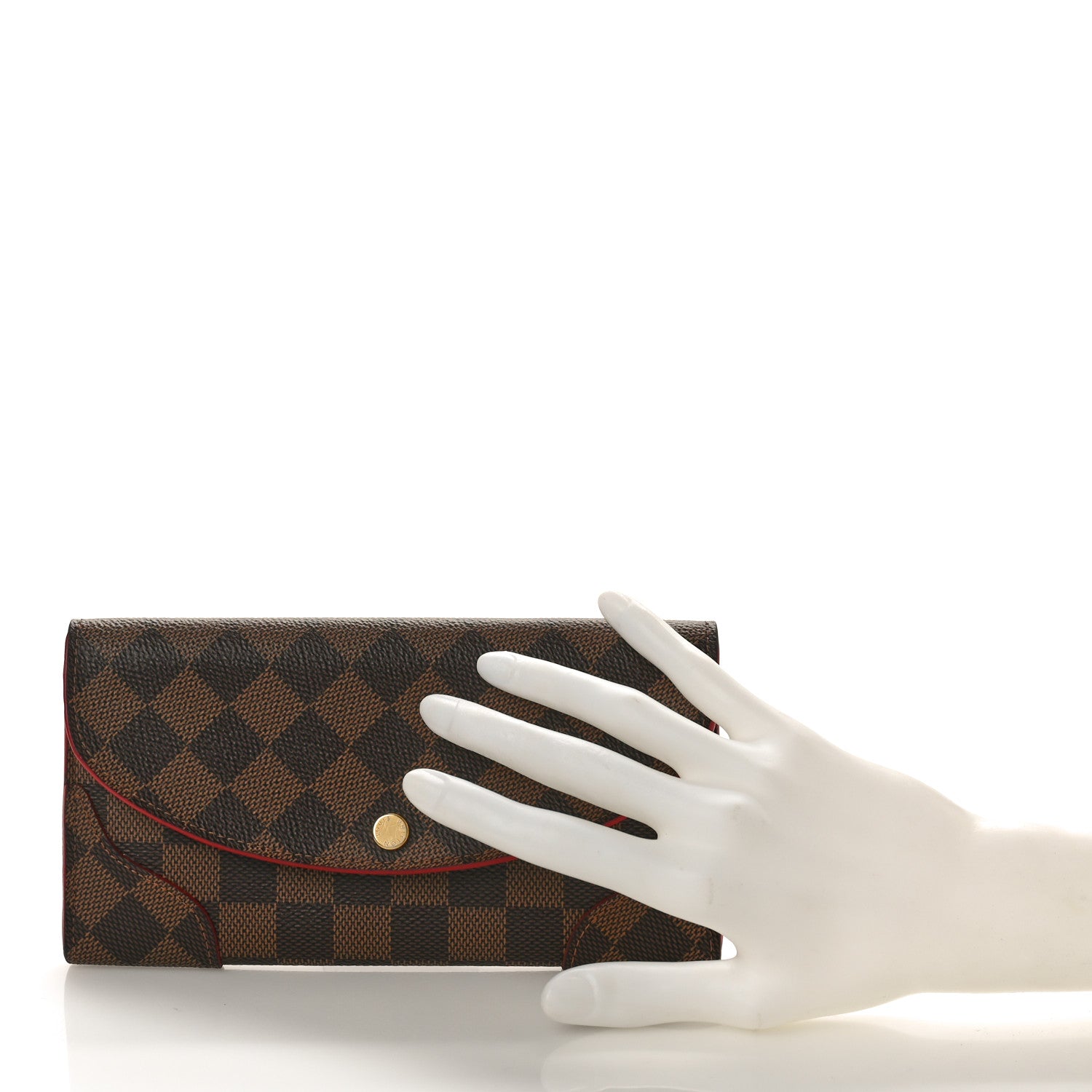 Louis Vuitton Damier Ebene Caissa Wallet Cherry 2 of 8
