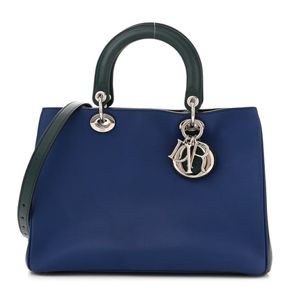 Christian Dior Smooth Calfskin Medium Tri-Color Diorissimo Bag Navy Green 1 of 9