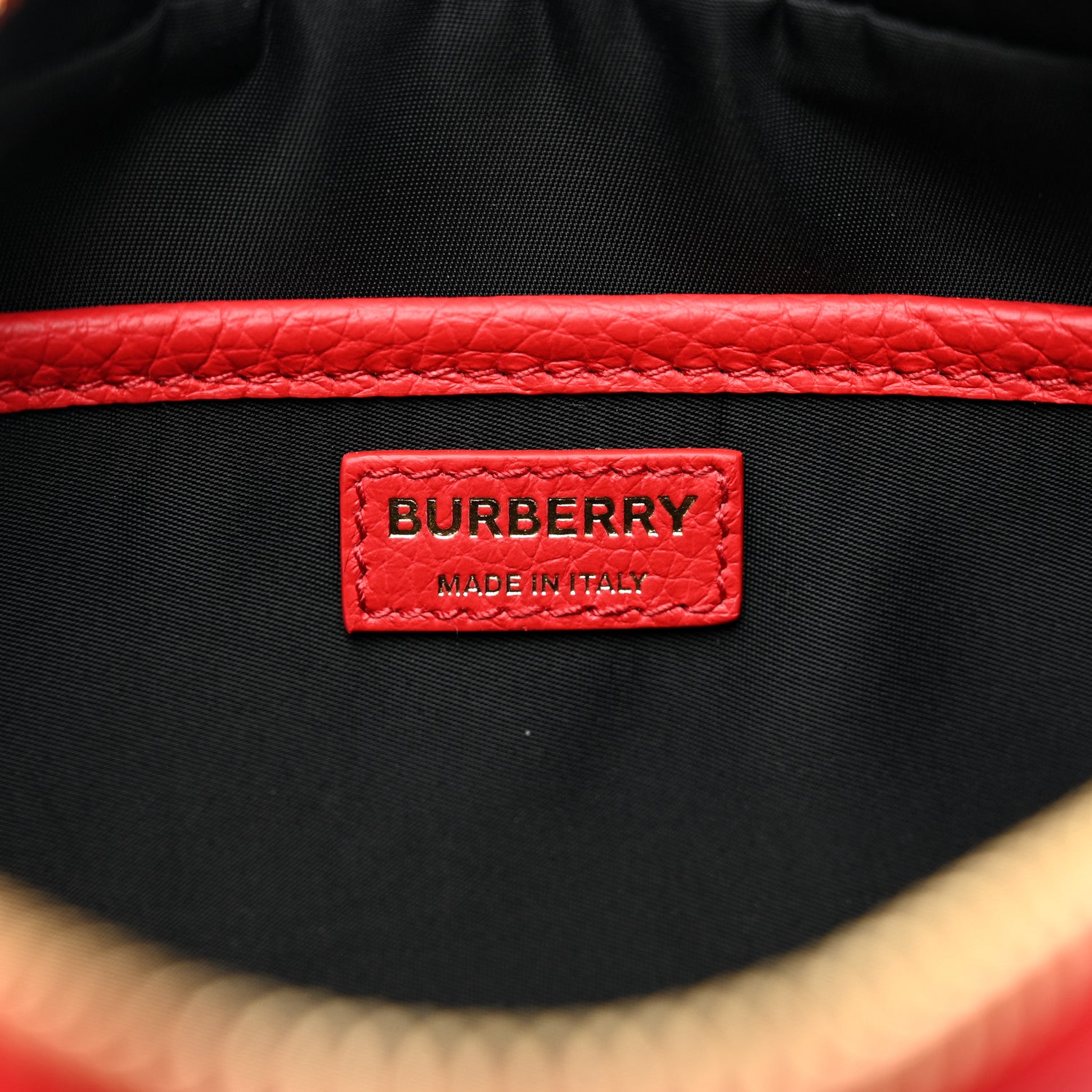 Burberry Calfskin Monogram Embossed Elongated Camera Bag Red 7 of 9