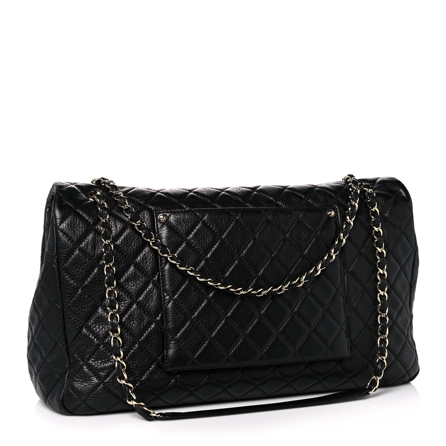 Chanel Calfskin Quilted XXL Travel Flap Bag Black 3 of 12