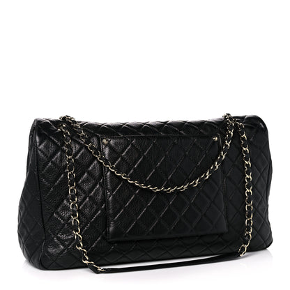 Chanel Calfskin Quilted XXL Travel Flap Bag Black 3 of 12