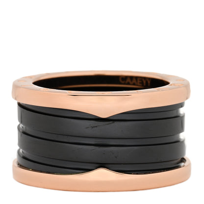 Bulgari 18K Rose Gold Black Ceramic B.Zero1 Four-Band Ring 53 6.25 1 of 6
