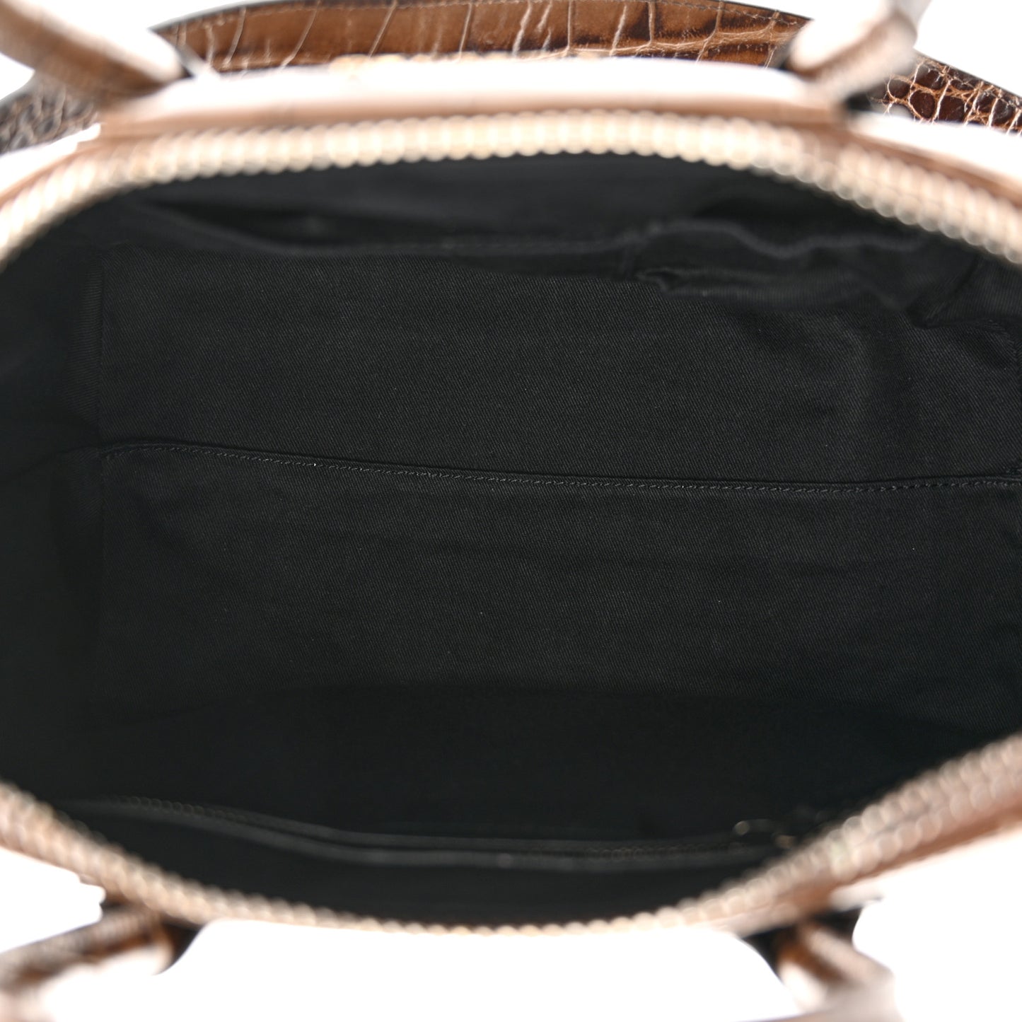 Calfskin Crocodile Embossed Small Antigona Brown
