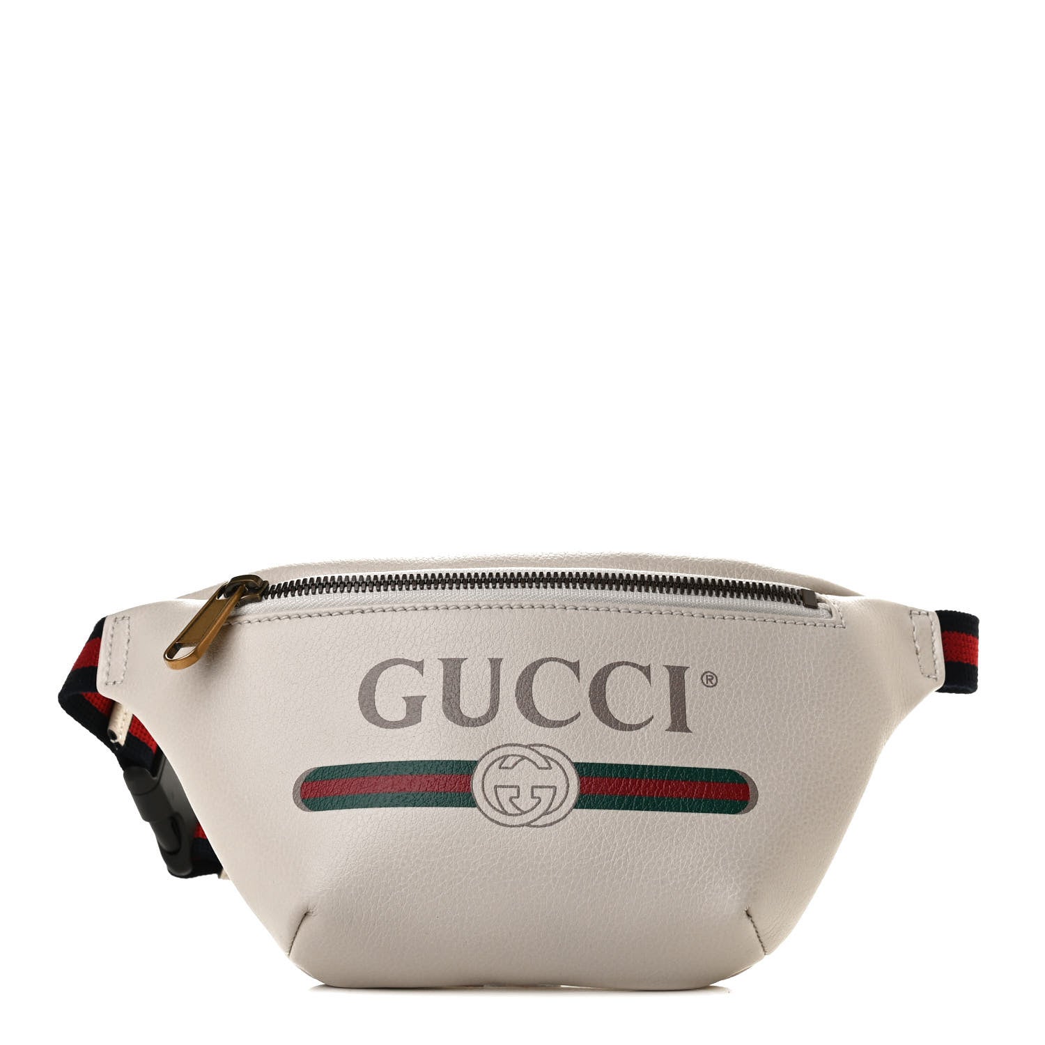 Gucci Grained Calfskin Small Logo Belt Bag White 1 of 10
