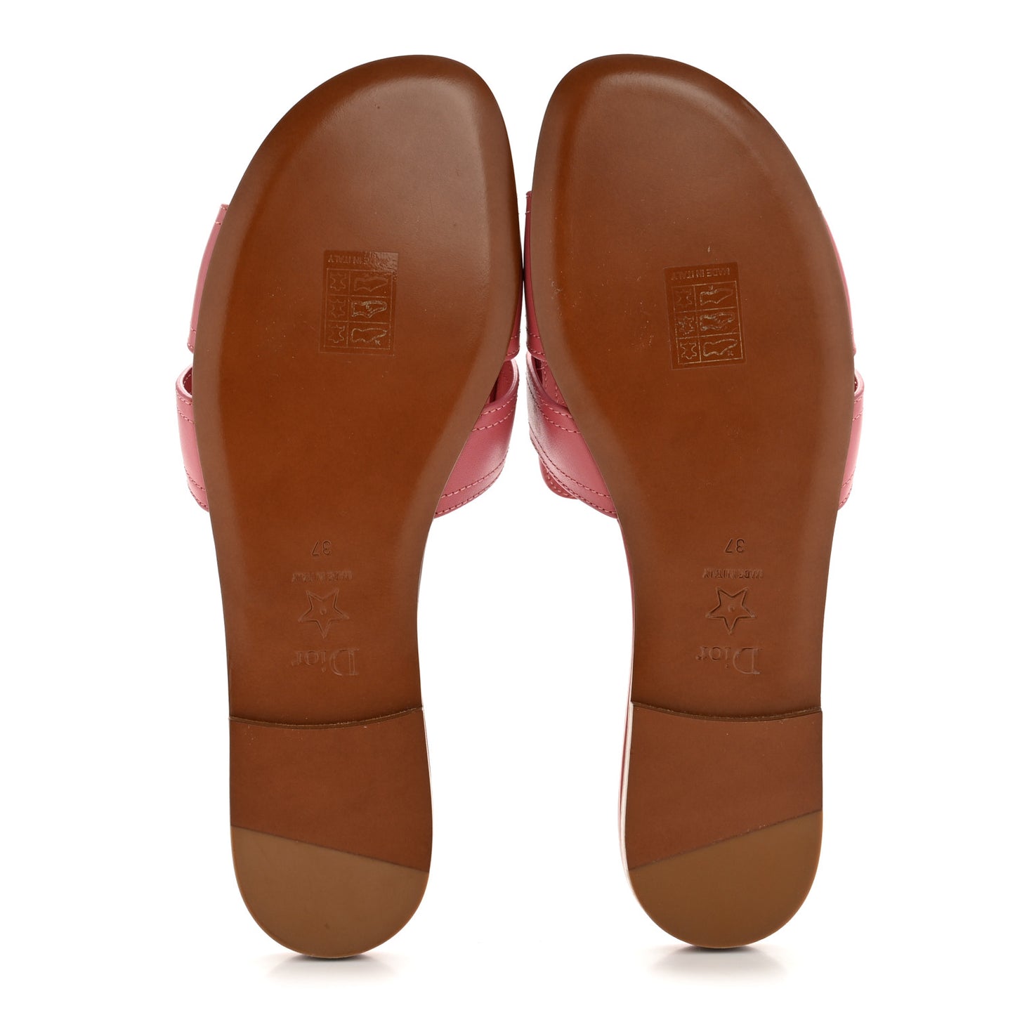 Calfskin 30 Montaigne Flat Slide Sandals 37 Dusty Pink