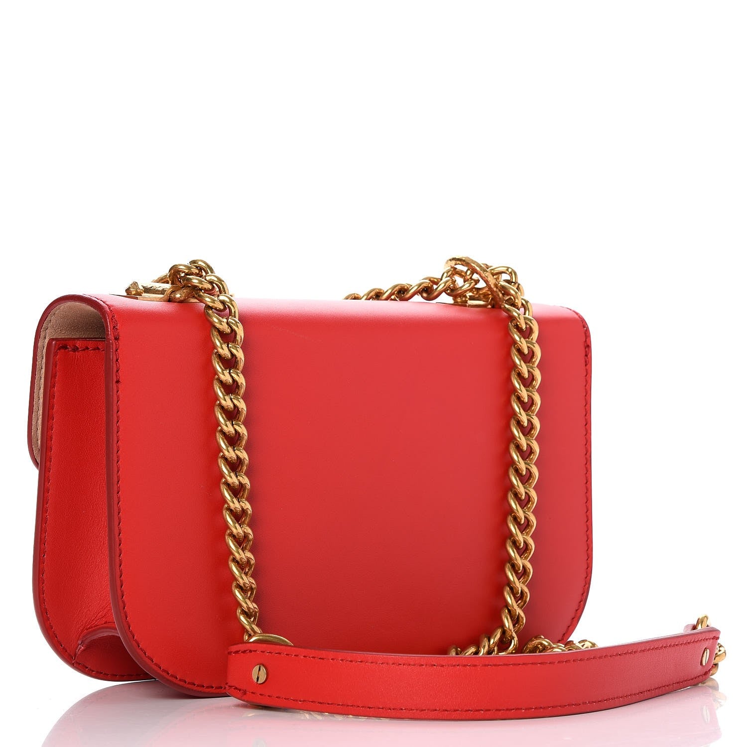 Alexander McQueen Calfskin Small Insignia Chain Flap Red 3 of 6