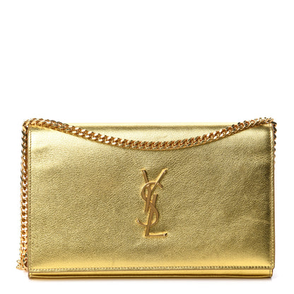 Saint Laurent Metallic Calfskin Monogram Chain Wallet Gold 1 of 10