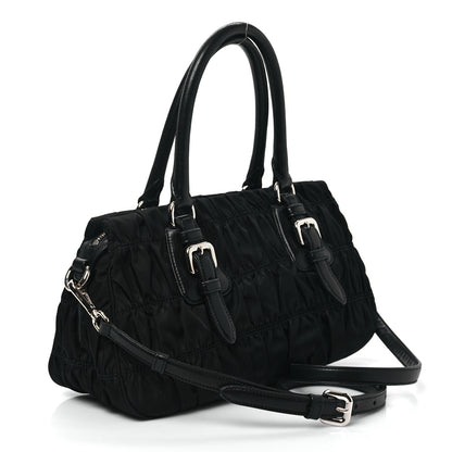 Prada Tessuto Nylon Gaufre Shopping Satchel Black 3 of 11