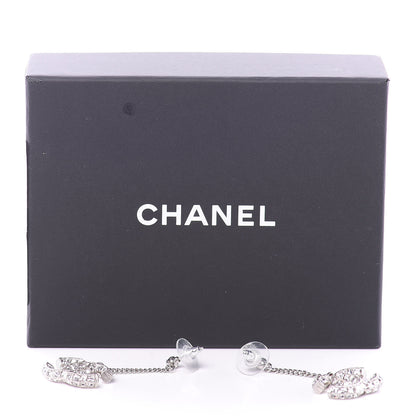 Chanel Baguette Crystal CC Drop Earrings Silver 4 of 4