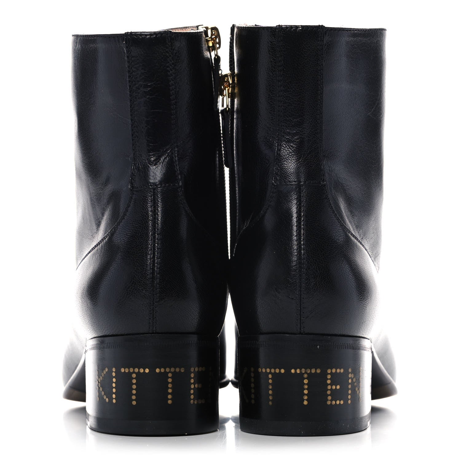 Gucci Goatskin Kitten Chain Horsebit Ankle Boots 40 Black 5 of 10