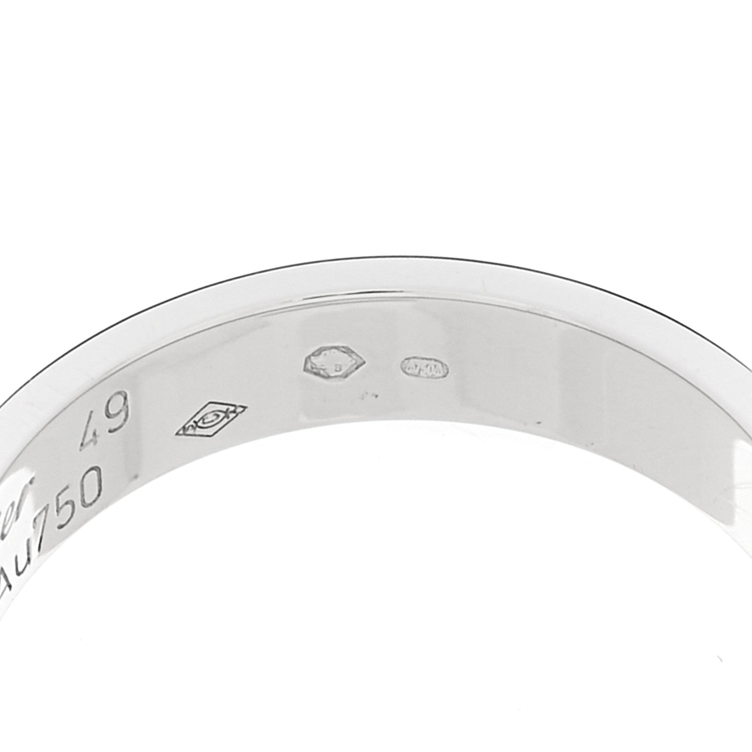 Cartier 18K White Gold 3.5mm LOVE Wedding Band Ring 49 4.75 6 of 6